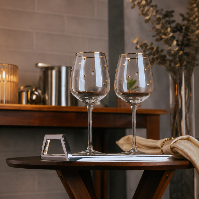 2 Taças para Vinho Balls Fio de Ouro - Ballet
