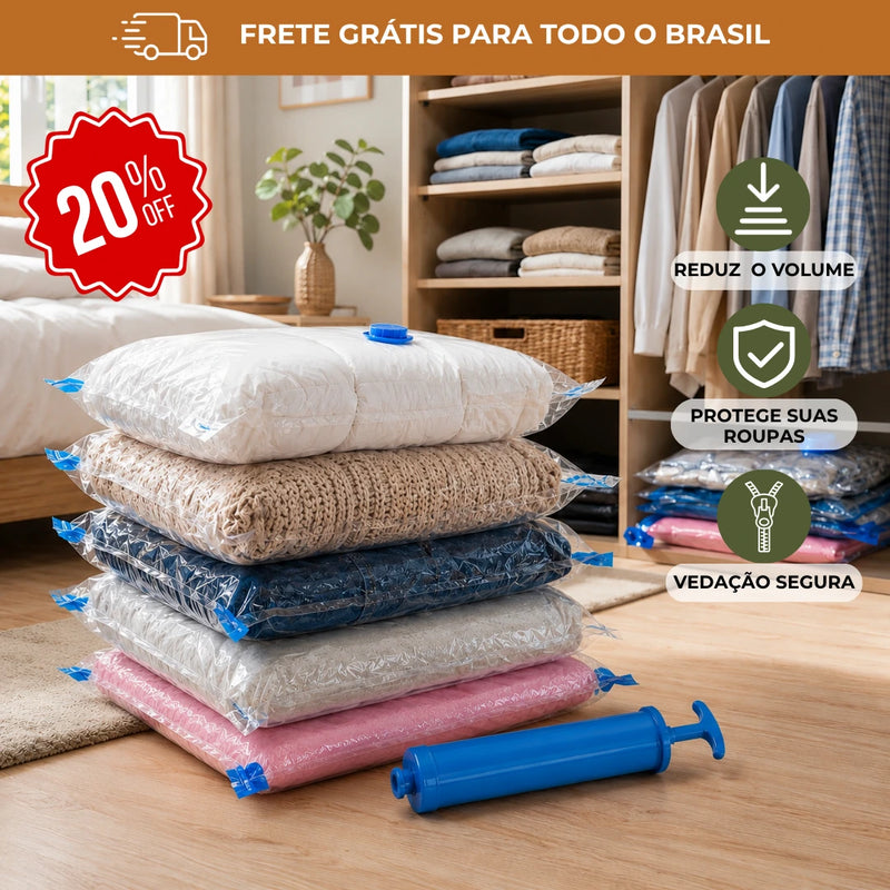 Kit Premium Saco a Vácuo + Bomba Manual™