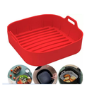 1/2/3 Forma De Silicone Air fryer Antiaderente Cesto Silicone Fritadeira Elétrica Quadrado