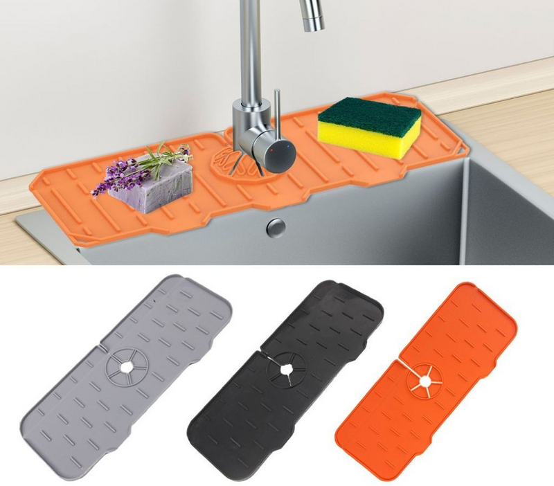 Protetor Torneira Cozinha Tapete Absorvente Banheiro Silicone