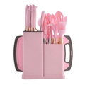 Kit 19 Peças de Utensílios Em Silicone Com Cabo de Madeira