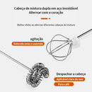 Batedor Misturador Mixer Elétrico Portátil Para Bebidas Leite Café Clara de Ovo 2 em 1